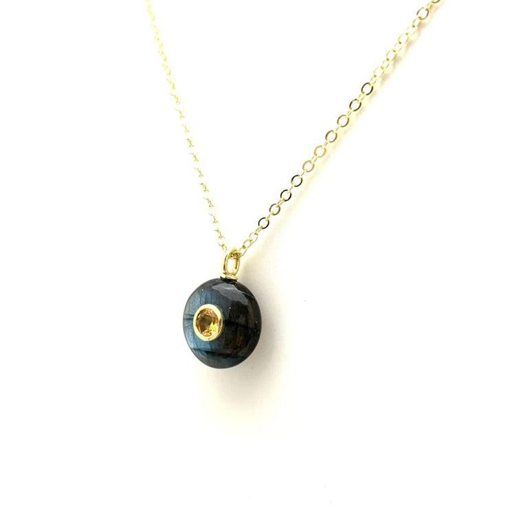 Labradorite and Citrine Pendant