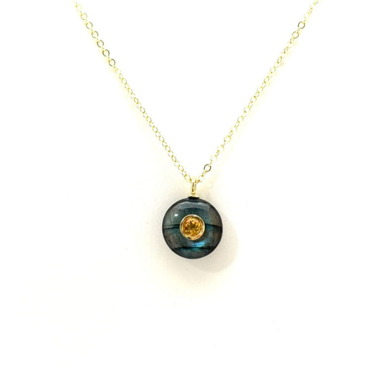 Labradorite and Citrine Pendant