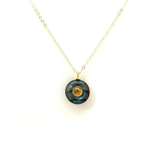 Labradorite and Citrine Pendant