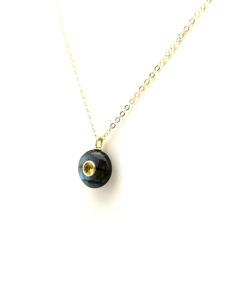 Labradorite and Citrine Pendant