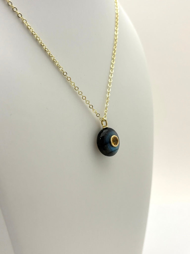 Labradorite and Citrine Pendant