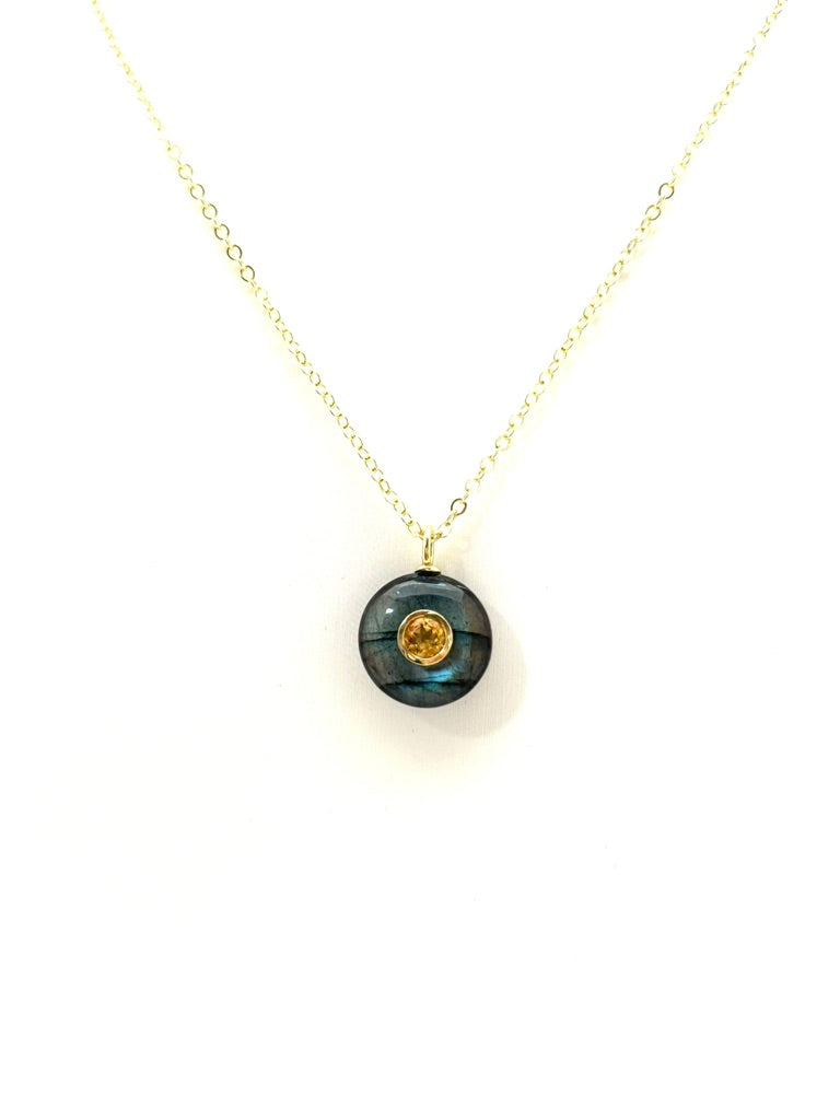 Labradorite and Citrine Pendant