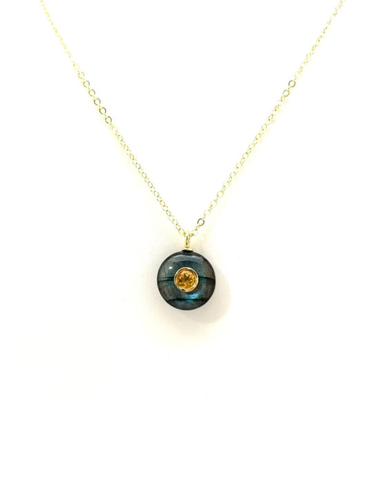 Labradorite and Citrine Pendant