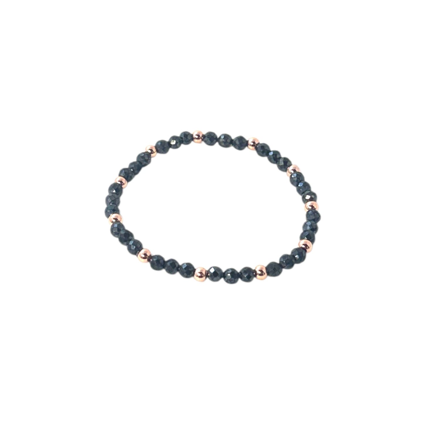 Black Spinel and Copper Bracelet