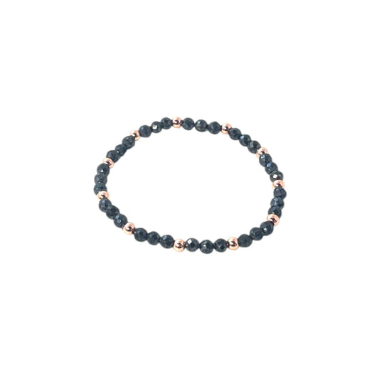 Black Spinel and Copper Bracelet