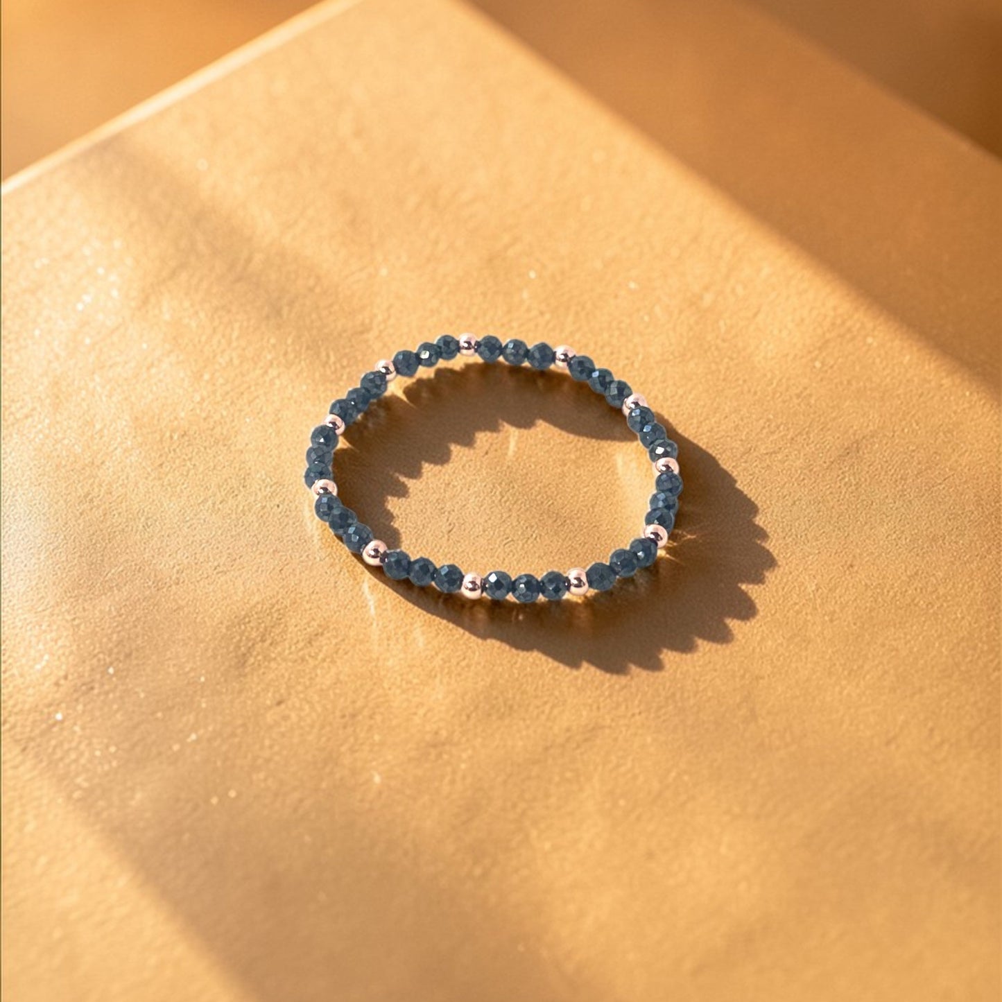 Black Spinel and Copper Bracelet