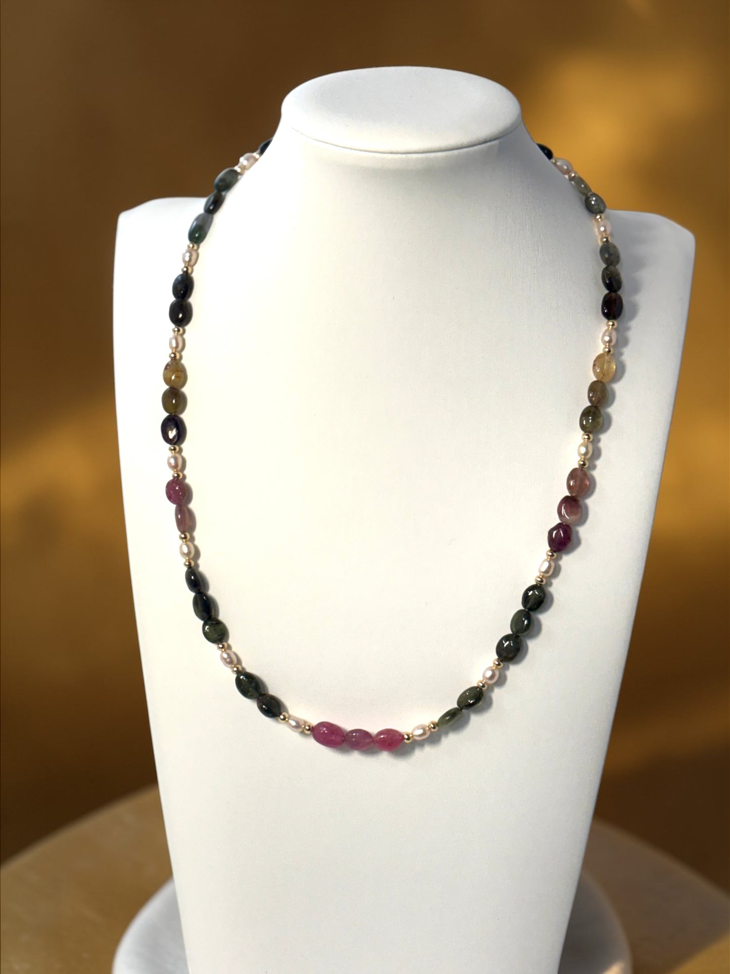 Tourmaline and Pearl Necklace