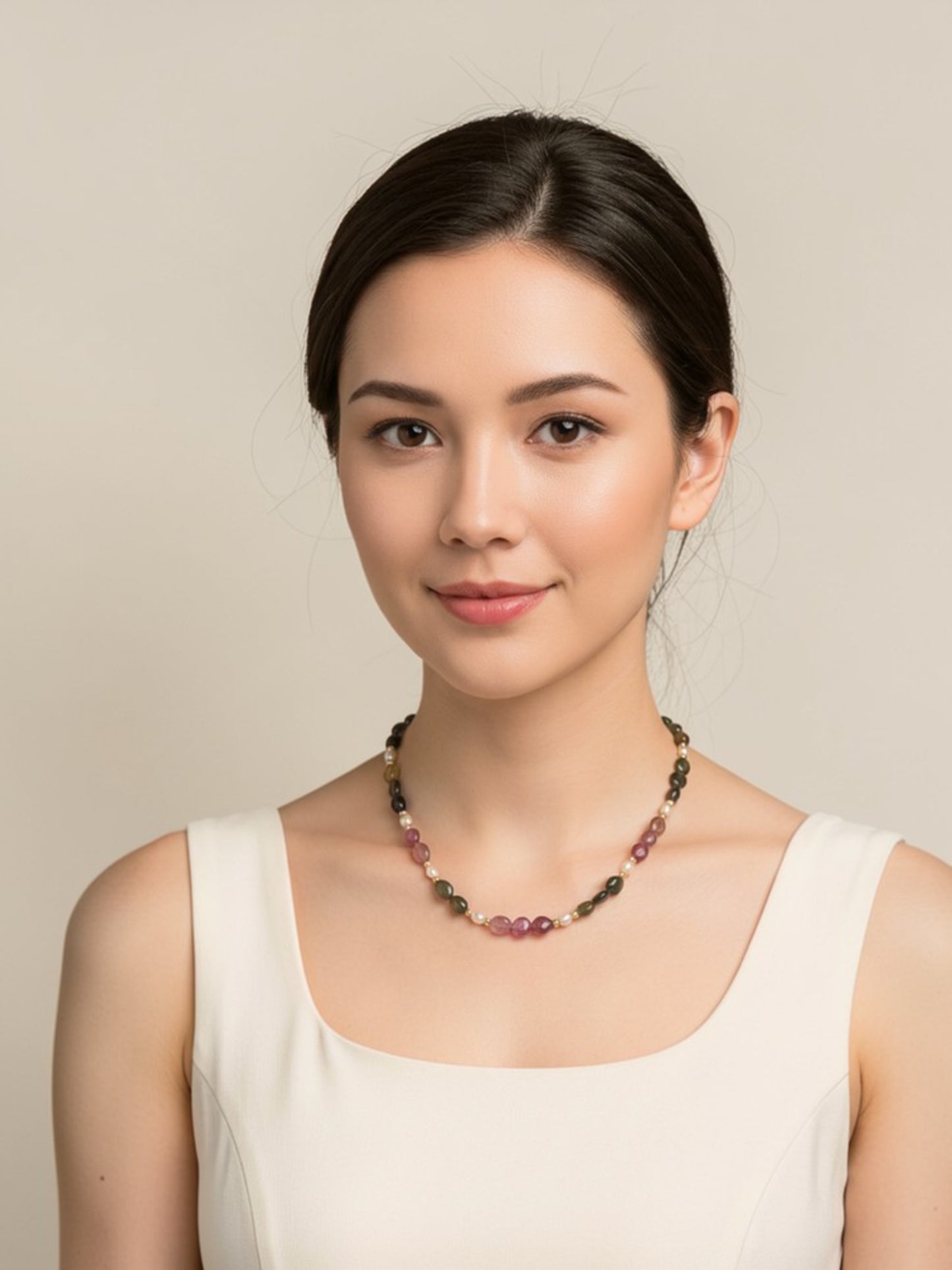 Tourmaline and Pearl Necklace