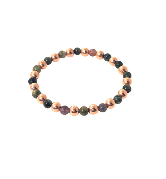 Tourmaline Mix and Copper Bracelet
