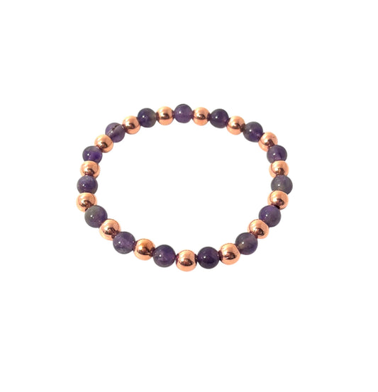 Amethyst and Copper Bracelet